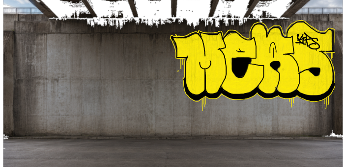 Digital graffiti by MERS1/MANR on High Wall