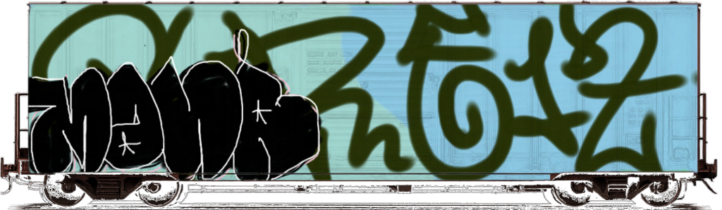 Digital graffiti by MERS1/MANR on Cargo V2 B