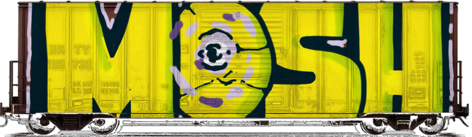 Digital graffiti by MOSH on Cargo V2