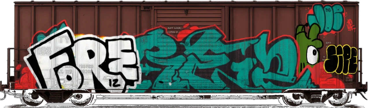 Digital graffiti by SIPE2 on Cargo V2
