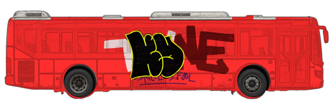 Digital graffiti by kayne on City Bus