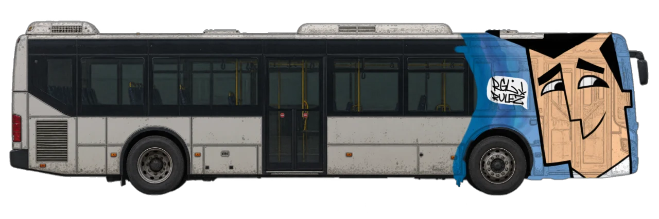 Digital graffiti by RGL on City Bus