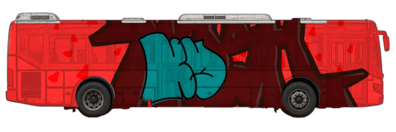 Digital graffiti by kayne on City Bus