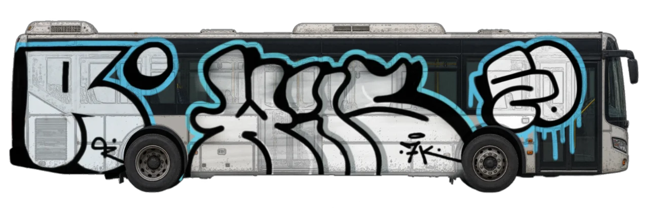 Digital graffiti by RGL on City Bus