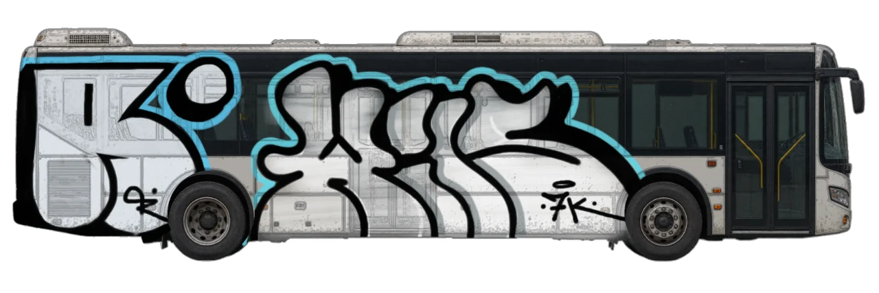 Digital graffiti by RGL on City Bus