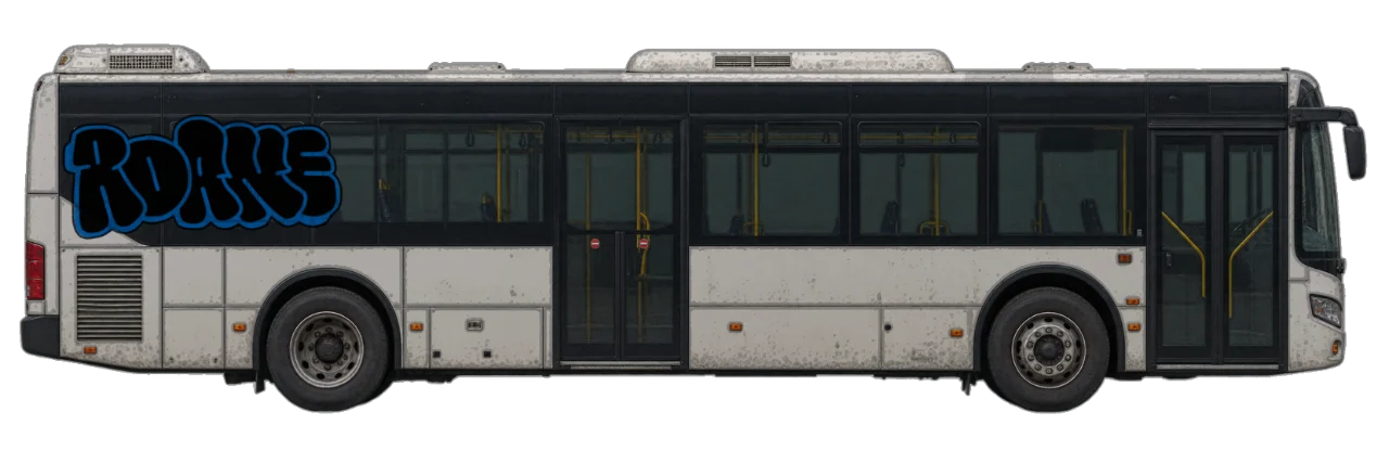 Digital graffiti by Roane on City Bus