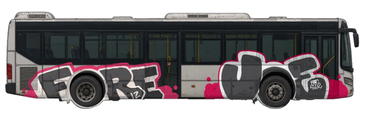 Digital graffiti by BIG JOE on City Bus