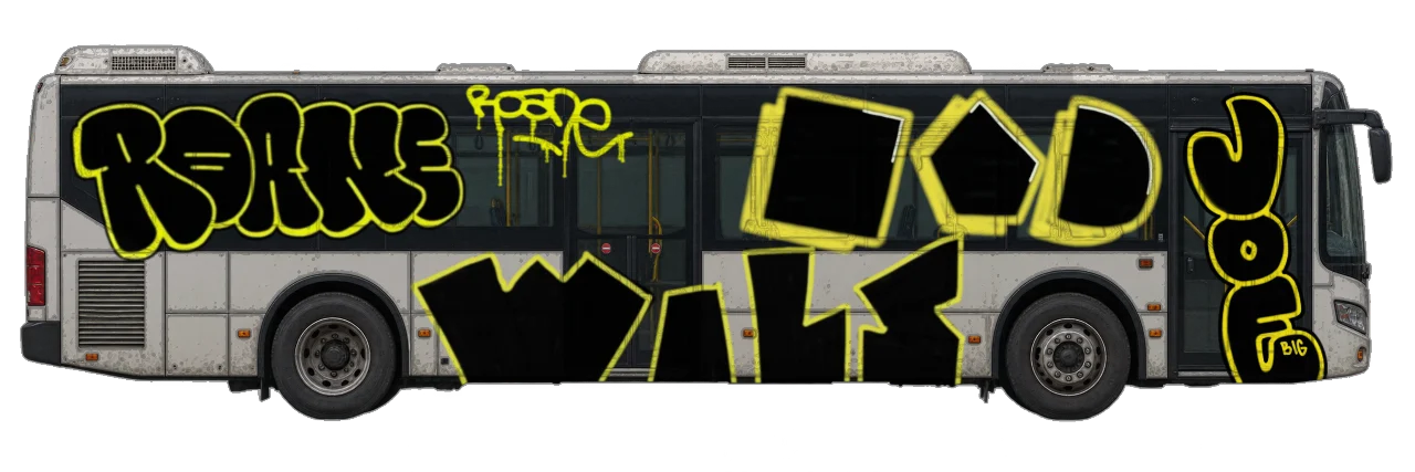 Digital graffiti by BIG JOE on City Bus