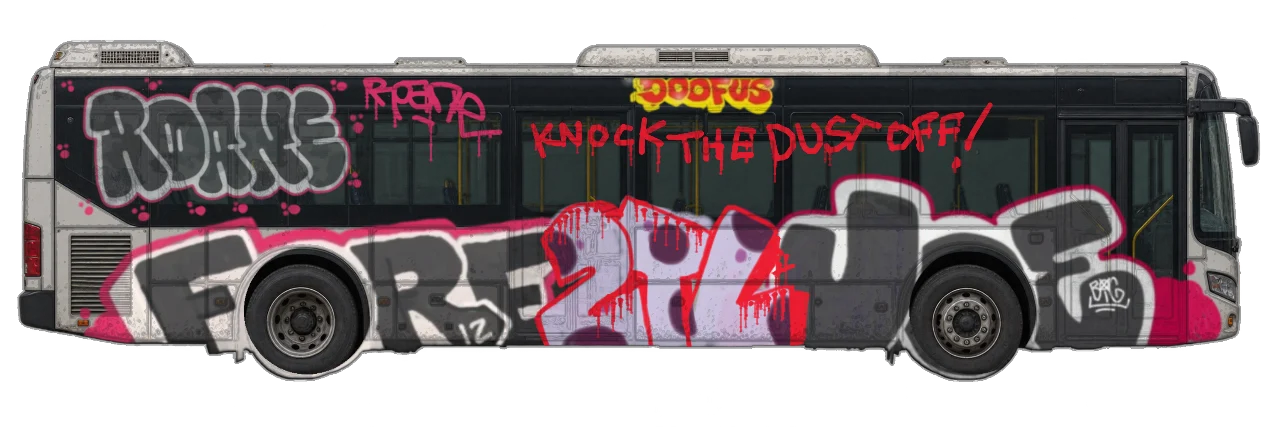 Digital graffiti by SIPE2 on City Bus
