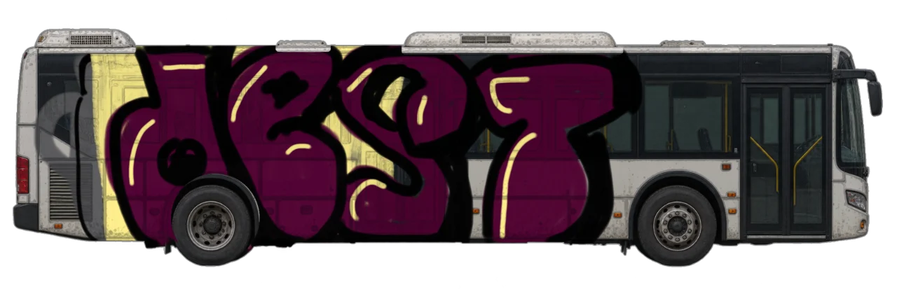 Digital graffiti by DestRoy on City Bus