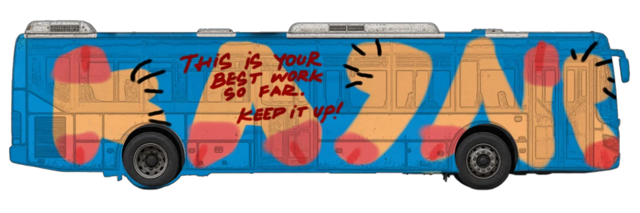 Digital graffiti by kyn on City Bus