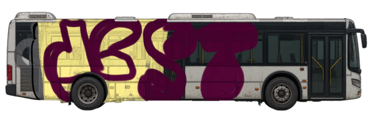 Digital graffiti by DestRoy on City Bus