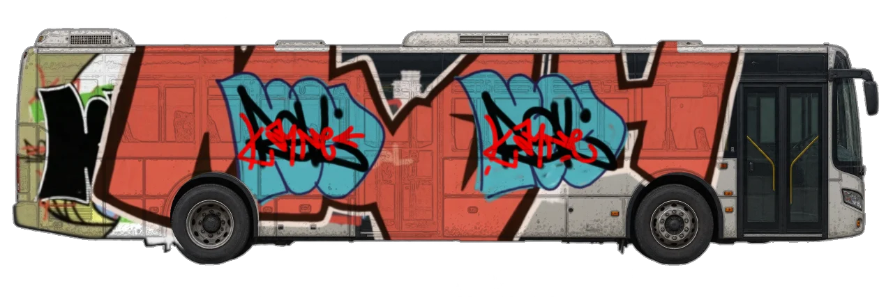Digital graffiti by kayne on City Bus