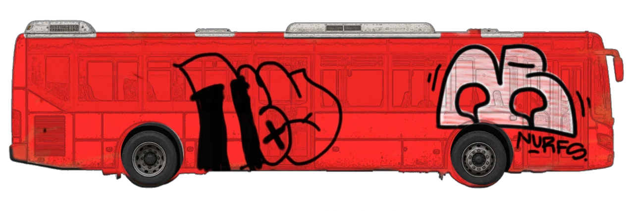 Digital graffiti by nurfs on City Bus