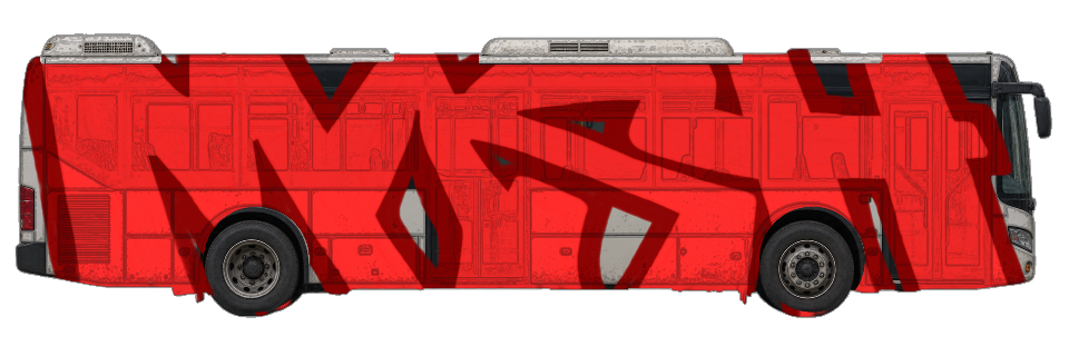 Digital graffiti by MOSH on City Bus