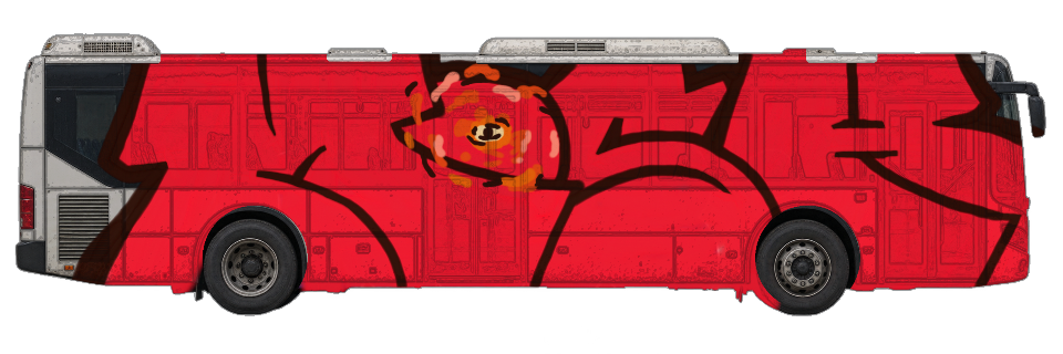 Digital graffiti by MOSH on City Bus