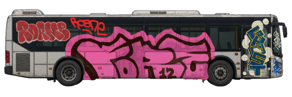Digital graffiti by GHOST on City Bus