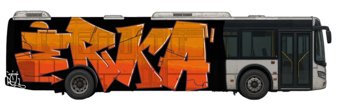 Digital graffiti by RGL on City Bus