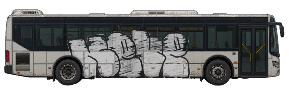 Digital graffiti by NEVE on City Bus