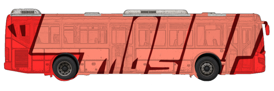 Digital graffiti by MOSH on City Bus