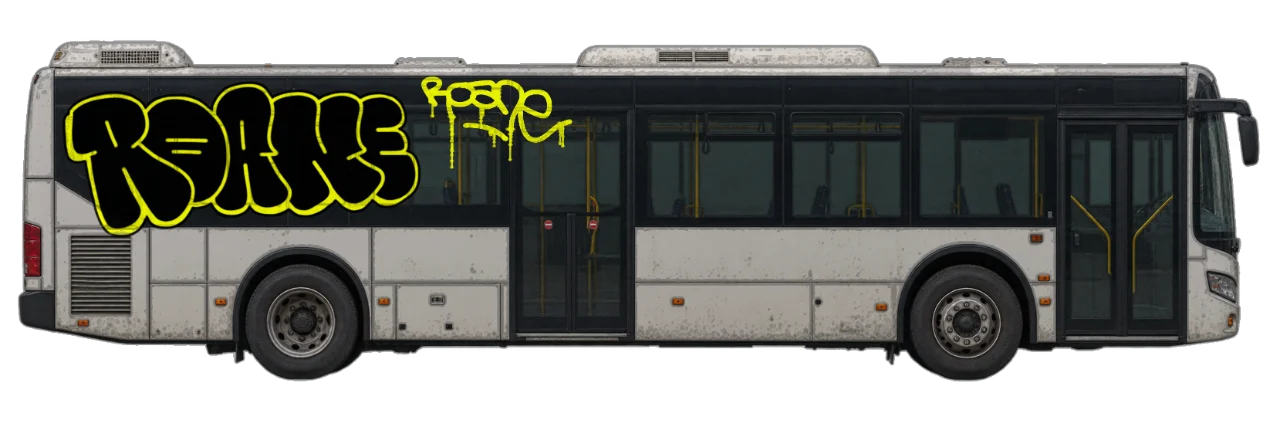 Digital graffiti by Roane on City Bus