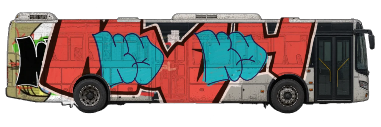 Digital graffiti by kayne on City Bus