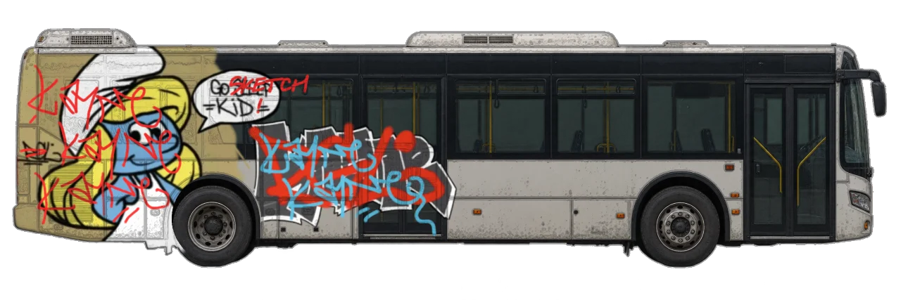 Digital graffiti by kayne on City Bus