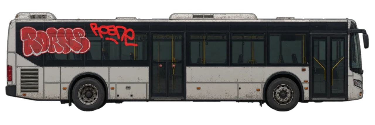 Digital graffiti by Roane on City Bus