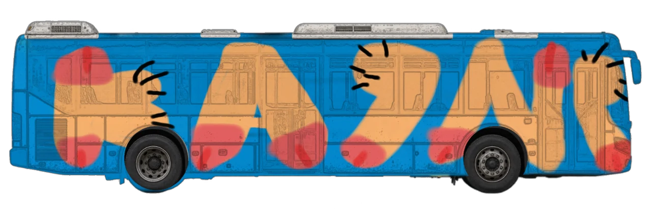 Digital graffiti by RGL on City Bus