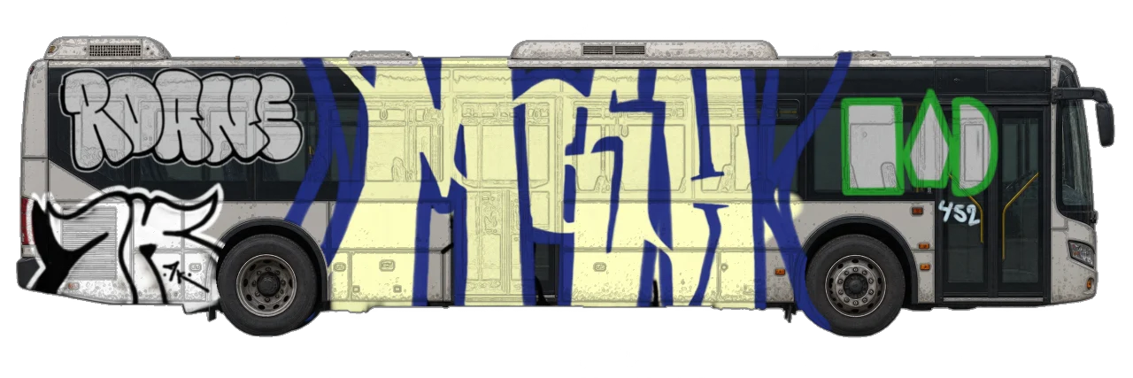Digital graffiti by GovnoRicko on City Bus