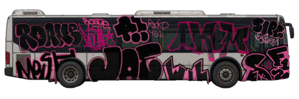Digital graffiti by Fore12 on City Bus