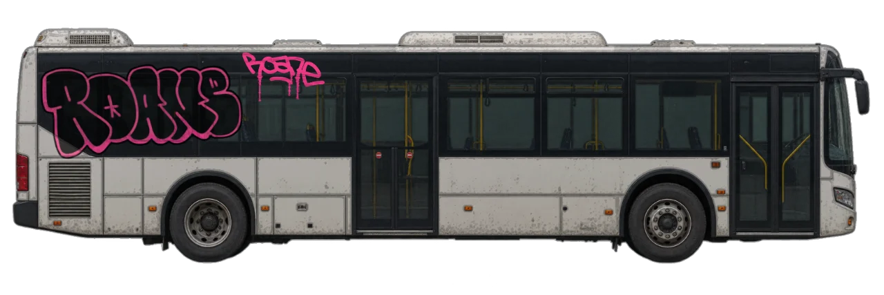 Digital graffiti by Roane on City Bus