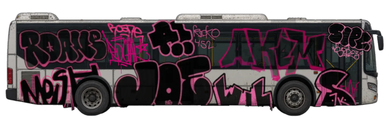 Digital graffiti by RGL on City Bus