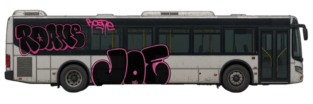 Digital graffiti by BIG JOE on City Bus