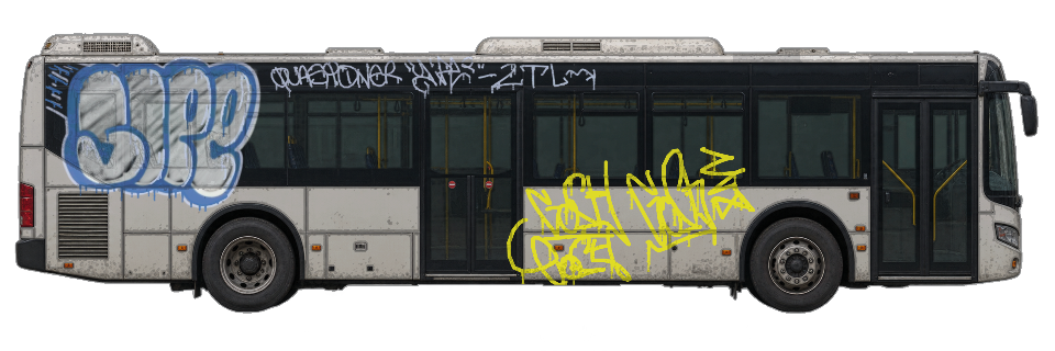 Digital graffiti by Gost on City Bus