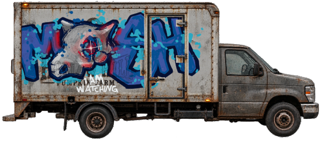 Digital graffiti by MOSH on Halloween Van
