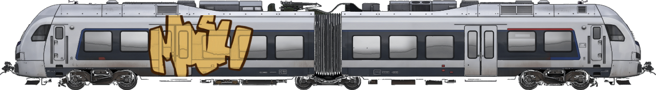 Digital graffiti by MOSH on London Train