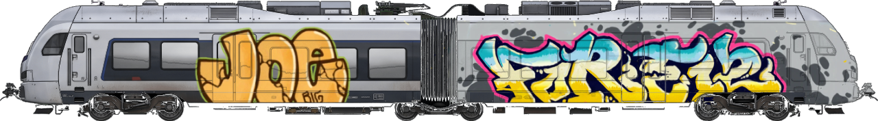 Digital graffiti by Fore12 on London Train