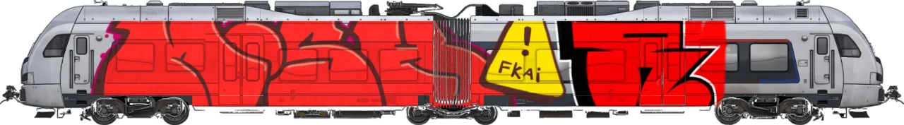 Digital graffiti by RGL on London Train