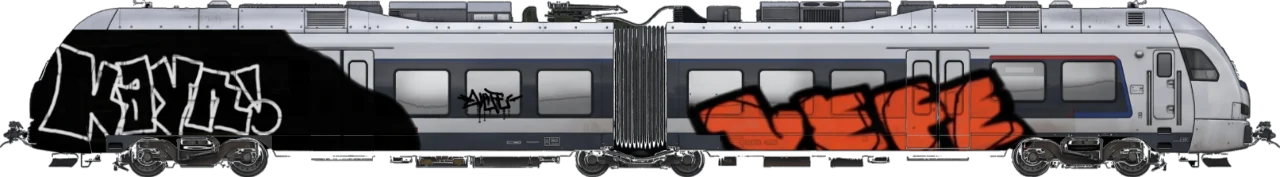 Digital graffiti by kyn on London Train