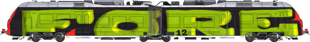 Digital graffiti by Fore12 on London Train