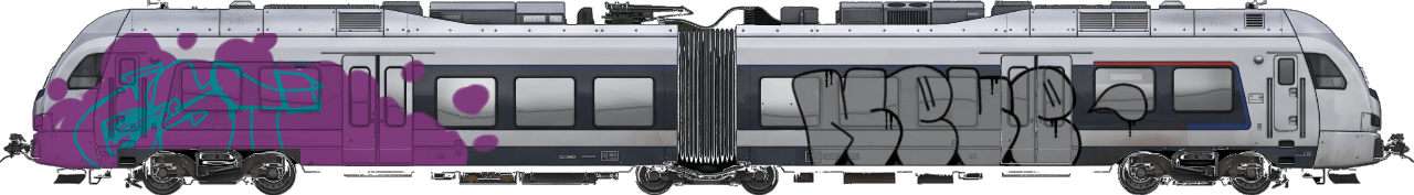 Digital graffiti by Gost on London Train