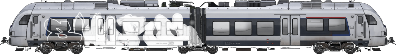 Digital graffiti by DROWS ONE on London Train