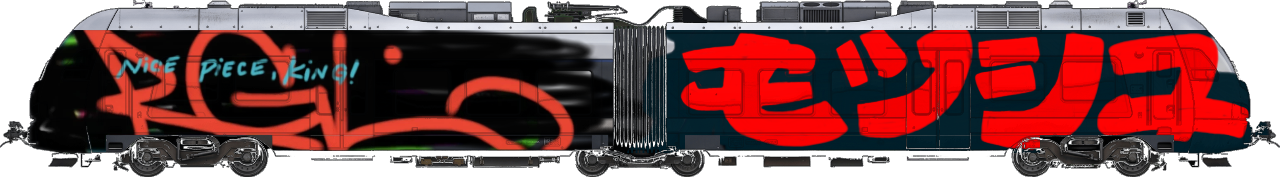 Digital graffiti by MOSH on London Train