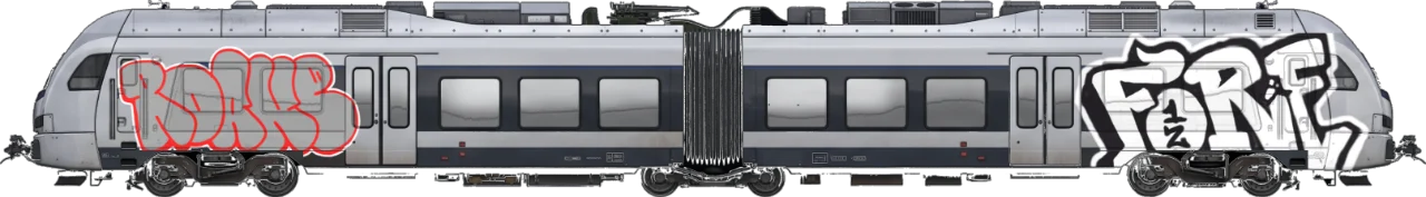 Digital graffiti by Roane on London Train