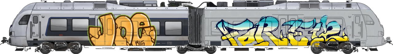 Digital graffiti by Fore12 on London Train