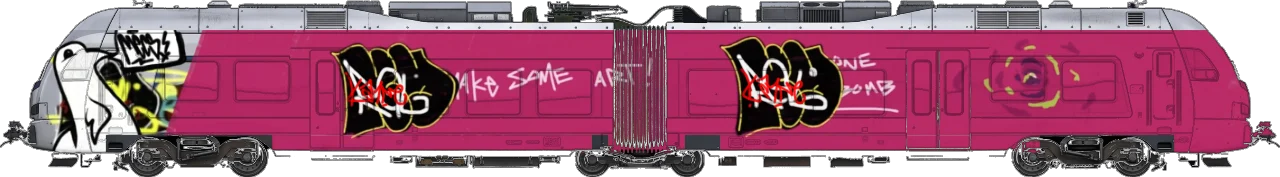 Digital graffiti by kayne on London Train