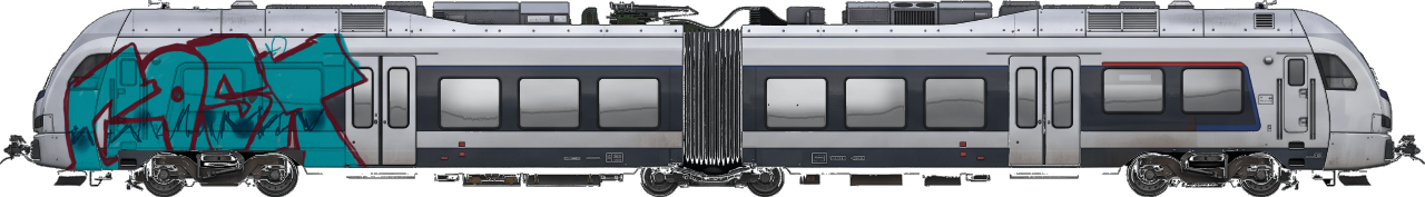 Digital graffiti by Gost on London Train