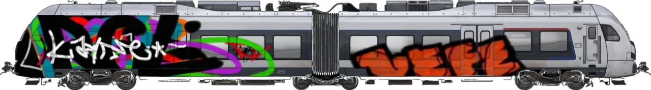 Digital graffiti by kyn on London Train