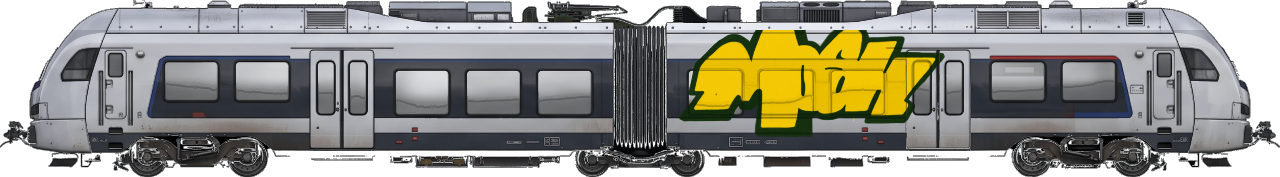 Digital graffiti by MOSH on London Train